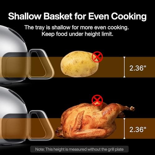 Typhur Dome 2 AI Smart Air Fryer, 15-in-1 Large Flat Airfryer with Top & Bottom Heating, Self-Cleaning Digital Fryer, PFAS-Free Ceramic Basket, Fits a 12" Pizza or Steaks, Whisper-Quiet, 120V - Thumbnail 5