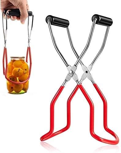 Oriflame Canning Jar Lifter Tongs, Stainless Steel Jar Lifter with Rubber Grips - for Slip Wide-Mouth Clip for Kitchen Restaurant - Image 1
