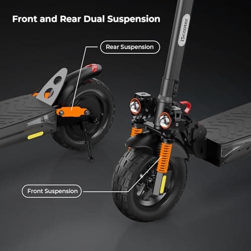 iScooter Electric Scooter for Adults, 10" Off-Road Pneumatic Tires, 28 Miles Range, 28MPH Top Speed, 800W Motor, Adjustable Pole Height,330lbs Max Load,Foldable Adult Escooter with Smart APP - Thumbnail 6