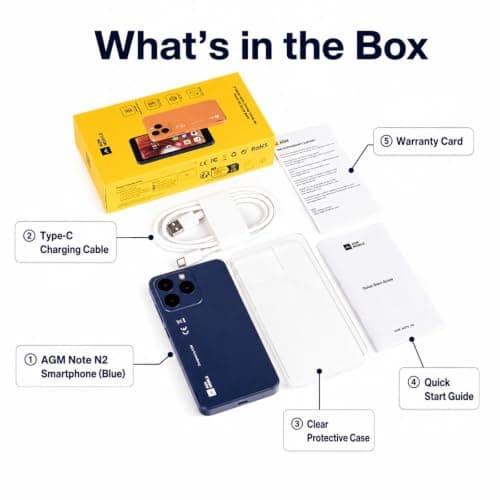 AGM Note N2 Smartphone for T-Mobile ONLY, 4.96" Compact 4G Cell Phone - Thumbnail 4