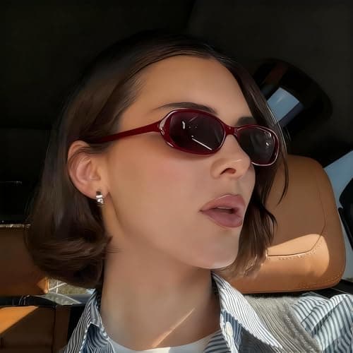 DreamCalf Retro Sunglasses for Women Men Vintage 90s Small Rectangular Sun Glasses 2026 Trendy Narrow Shades - Thumbnail 2
