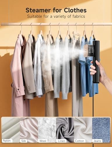 Sundu Steamer for Clothes,1200W Powerful Portable Steamer Iron,15s Fast Heat-up,100ml Tank,20 Min Continuous Steam, Wrinkle Remover for Travel, Home, Office(Jet Black) - Thumbnail 4