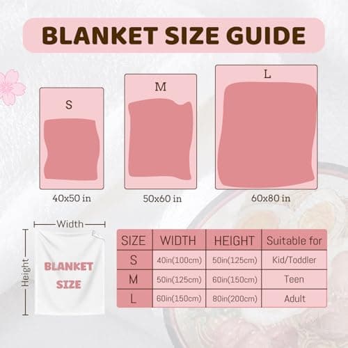 Ramen Anime Bubble Tea Blanket for Kids Teen Girl Gifts, Soft Flannel Throw, Cute Kawaii Stuff Birthday Gift for Women, Lightweight Cozy Fleece Blankets Decor Room Bed Sofa-60x80inches - Thumbnail 5