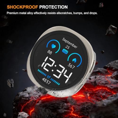 SDOCEBF 3 in 1 Metal Case for Samsung Galaxy Watch 8 Screen Protector 40mm, Ultra-Thin Aluminum Protective Bumper with Back Cover, Scratch-Resistant Cover for Galaxy Watch8, Titanium - Thumbnail 4