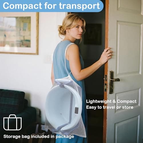 Collapsible Baby Bathtub - Large Baby Bath Tub with Thermometer & Cushion | Travel Portable Newborn Infant Bathtub | Foldable Toddler Bathtub for Baby 0 to 36 Months (Blue) - Thumbnail 6