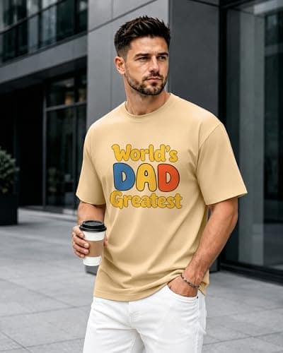 YTD Dad Graphic Tshirt, Premium Cotton Printed Oversized Casual Tees - Thumbnail 3