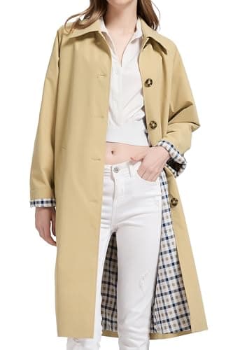 Orolay CHIIONE Waterproof Trench Coat Women Single Breasted Lightweight Rain Jacket with Deep Pockets for Spring - Image 1