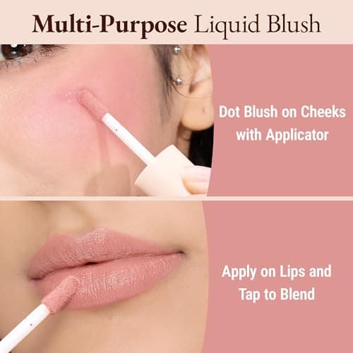 Exmiloo Liquid Blush – Natural Matte Blush for Cheeks, Long-Lasting Buildable Matte Blush Liquid for Everyday Looks, Vegan & Cruelty-Free, Sheer Nude - Thumbnail 6