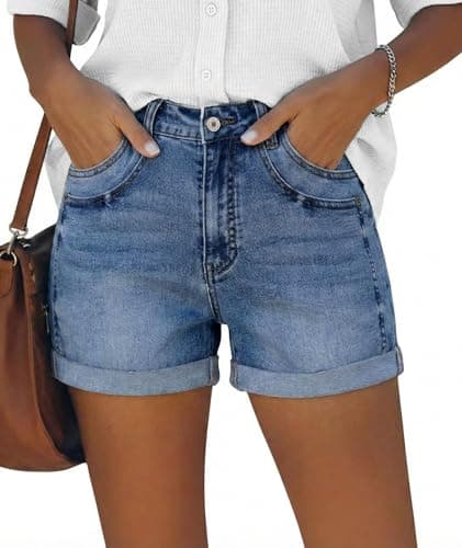 onlypuff Blue Jean Shorts Women High Waisted Cowgirls Beach Denim Shorts Summer Stretchy Short Jeans 6 - Image 1