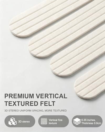 6 Pcs 15.7x3.9 Felt Board, Self-Adhesive and Removable Nano Tap Wall Decor, 0.35" Thick Freely Combinable Felt Bulletin Board for Bedroom Living Room Office Classroom Flower Shop (Beige) - Thumbnail 3
