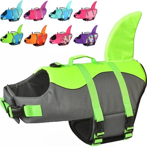 Doglay Dog Life Jacket Shark, Ripstop Dog Life Vests for Swimming Boating with High Buoyancy and Rescue Handle, Adjustable Dog Life Jacket Pet Flotation Vest for Small Medium Large Dogs - Image 1