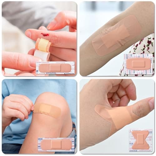 Adhesive Bandages Variety Pack 180 PCS,Various Sizes Large Waterproof,Adhesive Flexible Fabric Bandages Breathable A023 - Thumbnail 4