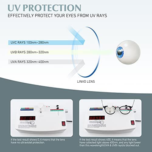LINVO Fake Glasses Retro Round TR90 Frame Eyeglasses Non Prescription Clear Lens for Women Men - Thumbnail 4