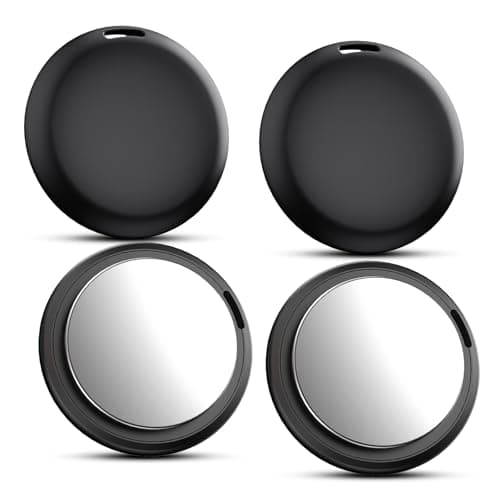 ZOOBELIO Air Tracker Tags 4 Pack - Bluetooth Wallet Tracker, Keys Finder Work with Apple Find My (iOS Only), Smart Item Locator Tags for Luggage, Backpack, Phone (Black)