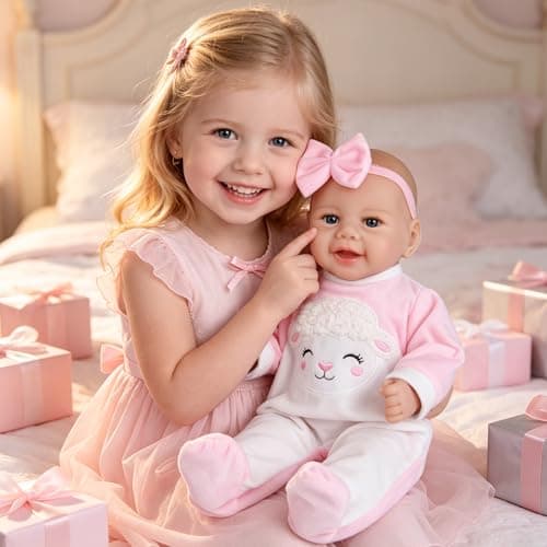 Milidool Reborn Baby Doll Girl - 17-Inch Soft Body Realistic Baby Doll Real Life Baby Dolls for 3+ Years Girl Birthday Gifts, Pretend Play, Christmas & Collection - Thumbnail 4