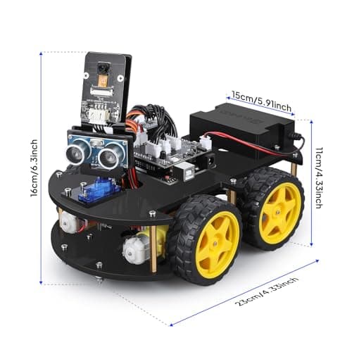 ELEGOO UNO R3 Smart Robot Car Kit V4 for Arduino Robotics for Kids Ages 8-12 12-16 STEM Science Kits Coding Gifts for 8 9 10 11 12 13 14 15 16 Year Old Boys Girls Teens Cool Engineering Building Toys - Thumbnail 2