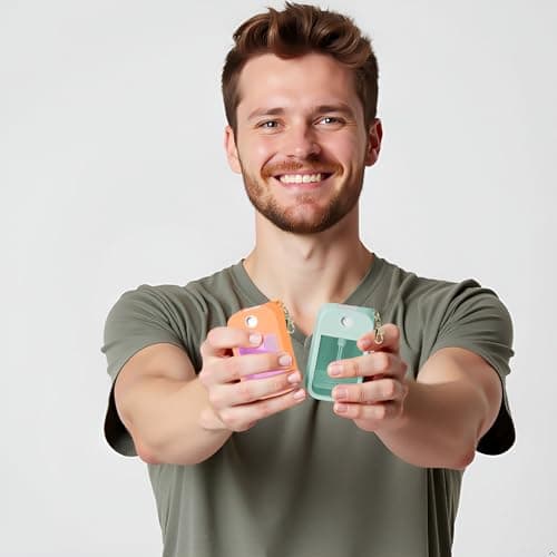 Shontotao Silicone Case for Touchland Power Mist & Glow Mist 1 fl oz Hand Sanitizer, with Keychain, Multicolor (Ice blue+orange-yellow) - Thumbnail 4