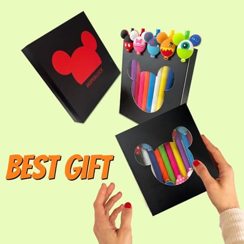 APQA 10pcs Mouse Head Character Ears Pens Set, Retr ctable Ballpoint Pen, Multi Color Jumbo Autograph Princess Pencil Signature Office Desk Stationary Accessories, Gift for Teacher Student - Thumbnail 2