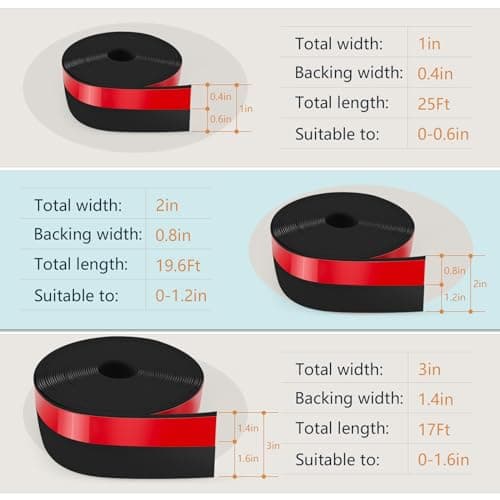 【2026 New Upgrade】 Wide Silicone Weather Stripping Door Seal with Strong Adhesive 3" x 17 ft, Draft Stopper Tape for Door Frame, Side and Bottom Gaps Strip for Glass Shower, Black - Thumbnail 5
