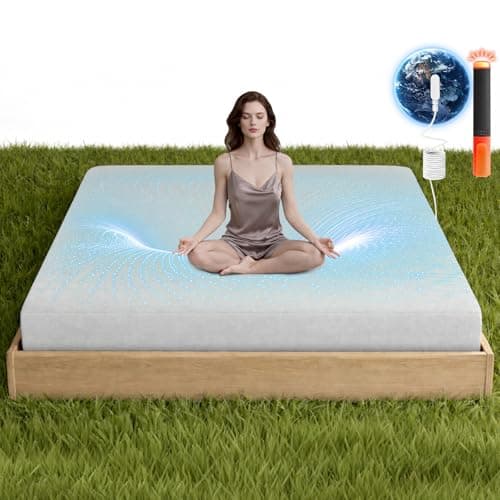 Grounding Sheets for Bed Sleeping, 90% Tencel and 10% Pure Silver Fiber Grounded Sheet Connect to The Earth Energy with 15 Feet Cord and Test Pen for Better Sleep Relieve Stress (Cold White, King) - Image 1