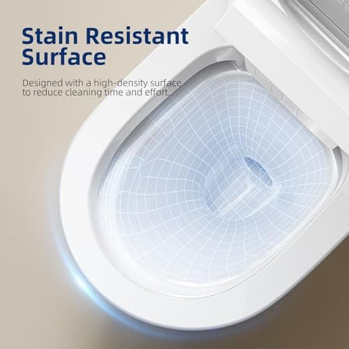 RekeSmt Commercial Grade Smart Toilet with Built-in Tank and Pump - 12” Rough-in, Low Water Pressure Solution, Heavy Duty Smart Bidet Toilet with Knob Control, Foot Sensor Flush, Blackout Flush - Thumbnail 4