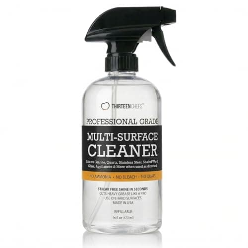 Thirteen Chefs Multi-Surface Cleaner for Kitchen, Home and Bath - Cleans All Countertops, Stainless Steel, Glass, Floor and Tile - 16oz Spray Bottle