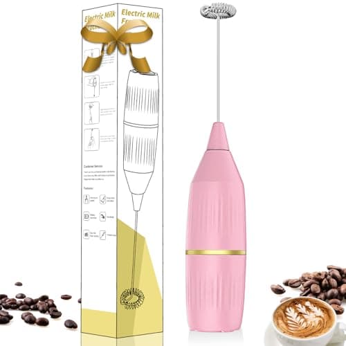 Handheld Milk Frother Wand, Pink | For Coffee, For Matcha, For Latte & Cappuccino, For Hot Chocolate & Egg - Image 1