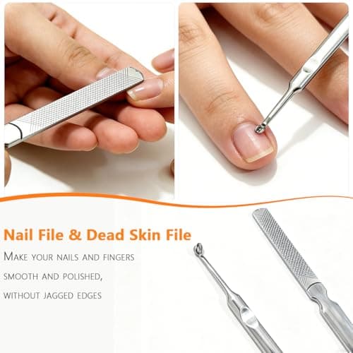 Nail Clippers Set 7 Pcs, Stainless Steel Toenail & Fingernail Clipper Set, Portable Travel Mens Nail Cutter, Manicure Grooming Kit for Men, Women, Gift Ideas (Brown) - Thumbnail 6