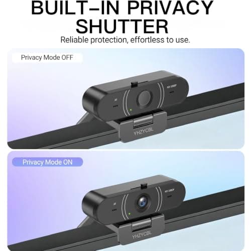 YHZYCBL 1080P Full HD Webcam, AF Auto Light Correction, Dual-Digit Microphone, Privacy Cover, Noise 360° Rotatable, Plug & Play USB Webcams - Thumbnail 6