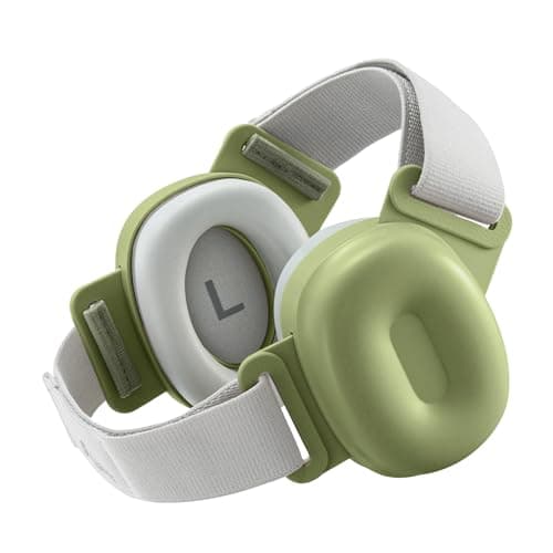 Eggiehug Baby Ear Protection Earmuffs, 25dB Headphones, Green - Image 1
