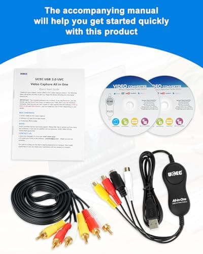 UCEC VHS to Digital Converter Kit, VCR to Digital Converter, RCA to USB Video Capture Device, USB 2.0 Video Capture Card Device for Mac Windows - Thumbnail 5