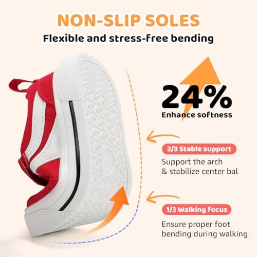 STQ KIDS Toddler Girl Shoes Wide Toe Box Shoes Lightweight Girl Sneakers Non-Slip Zero Drop Active Kids Walking Running Tennis Shoe Red Toddler 5 - Thumbnail 5