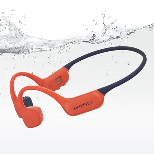 Rhyfell Swimming Headphones, IP68 Waterproof Bone Conduction Headphones, MP3 Mode 32GB Memory, 10H Playtime, Bluetooth 6.0, Open Ear Underwater Headphones for Women, Swimming, Yoga, Aerobics - Image 1