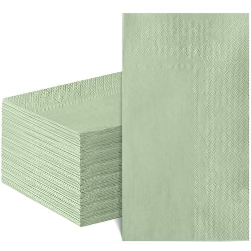 NatNarr 60 Pcs Sage Green Napkins Disposable Easter Sage Green Dinner Napkin Decorative Guest Bathroom Napkins Green Napkin for Wedding, Baby Shower, Bathroom, Kithchen - Image 1
