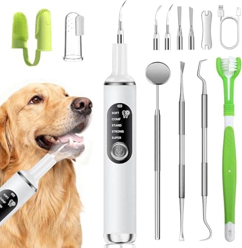 PATWING Pet Ultrasonic Tooth Cleaner,Dog Plaque Remover Tool,White - Image 1
