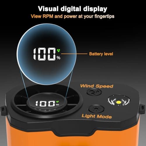 WAFTING Portable Waist Fan - High-Speed Belt Fan, 10-Speed Adjustable, 10000mAh Rechargeable, LED Display Shirt Air Conditioner for Camping, Hiking, and Outdoor Work - Thumbnail 3