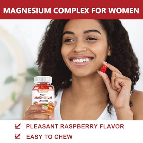 Cofure Triple Magnesium Complex 900 mg, Magnesium Glycinate, Citrate, Malate with Potassium, Calcium, Vitamin B6 for Calm & Sleep - Vegan, Non-GMO, Gluten Free - 120 Raspberry Gummies for Adults - Thumbnail 6