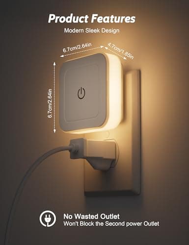 Sujeet Night Light, 4 Pack 1-50LM Stepless Dimming LED Night Light with 3CCT (3000K/4500K/6500K), Night Lights Plug into Wall Night Lights for Adults, Bedroom, Bathroom, Hallway, Kitchen, Kids Room - Thumbnail 6