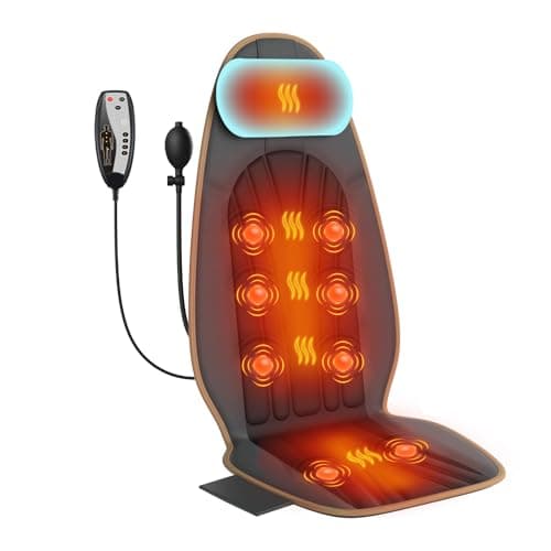 SLOTHMORE Back Massager for Chair, Heated Seat Cushion Massager with Neck Traction, Vibration Massage Pad for Full Body Massage for Office Chair, Home Use - Image 1