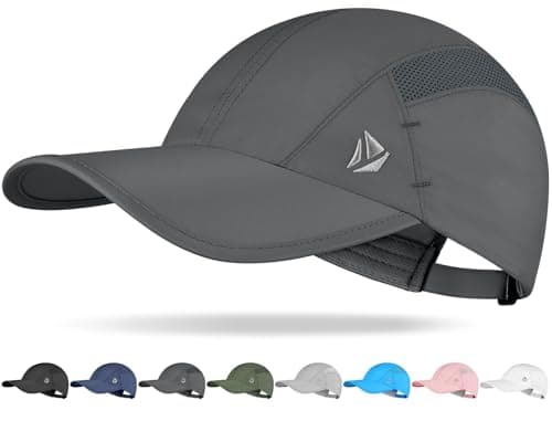 YANIKY Quick-Dry Running Hat for Men & Women Cooling Hat UPF 50+ Thin Baseball Cap Lightweight Breathable Mesh Sport Hats Dark Grey - Image 1