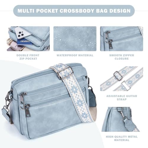ATERITSSI Crossbody Purses for Women Trendy,Vegan Leather Crossbody Bags,Cell Phone Camera Shoulder Handbags with Card Slots - Thumbnail 6