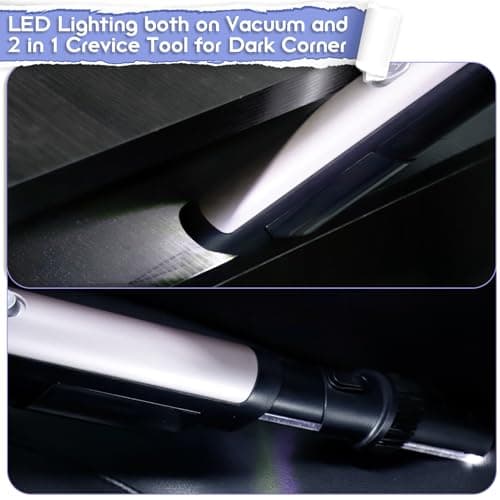 Handheld Vacuum Cordless, Car Vacuum Cleaner 18KPa High-Power Suction, Portable Hand Vac with Washable HEPA, LED Light,Storage Dock, Dust Buster for Office Home Desk, Pet Brush for Pet Hair,Rose Gold - Thumbnail 5