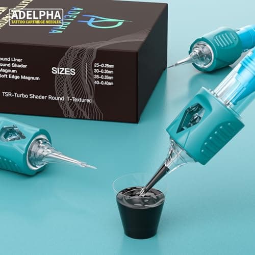 50Pcs Tattoo Cartridge Needles Assorted Mixed Size #10 Round Liner 3RL 5RL 7RL 9RL 11RL with Membrane Tattoo Needles Professional Disposable - Thumbnail 5