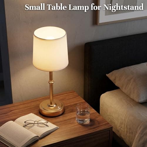 Cordless Table Lamp Rechargeable, Portable Battery Operated Light for Bedroom Living Room, 6000mAh Fabric Shade Desk Lamp 3000K Eye-Caring Home Decor for Dining Balcony Patio Counter Nightstand Hotel - Thumbnail 3