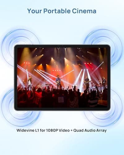 Ulefone Tab A12 Pro Tablet, 12.2" 2.4K 90Hz Large Android 16 Tablet, Widevine L1, 16GB RAM 128GB ROM, 2TB Expandable, 9000mAh Battery, Quad Speakers, 4G LTE WiFi 5, Stylus & Cover, Space Gray - Thumbnail 3