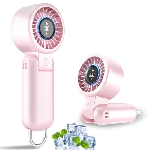 AUIIAH Handheld Fan Turbo - Portable Battery Powered Mini Hand Held Fan Rechargeable with Power Display, 5 Speeds, Personal Pocket Cooling Fans for Travel, Makeup, Outdoor, Women, Men - Image 1