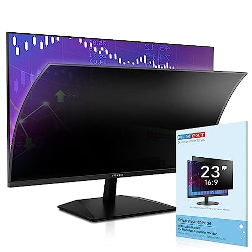 FILMEXT [2023 Upgrade Computer Privacy Screen Shield for 23 inch 16:9 Frameless Monitor, Anti Spy Blue Light Filter, Bubble Free, Easy On/Off Screen Protector for Computer Monitor