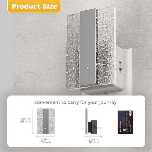 L LOHAS LED Night Lights Plug Into Wall, 2 Pack Night Light with Dusk-to-Dawn Sensor, Dimmable Decorative LED Nightlights, 0-100LM 3000K Adjustable Brightness for Bathroom, Hallway, Bedroom,Stairway - Thumbnail 3