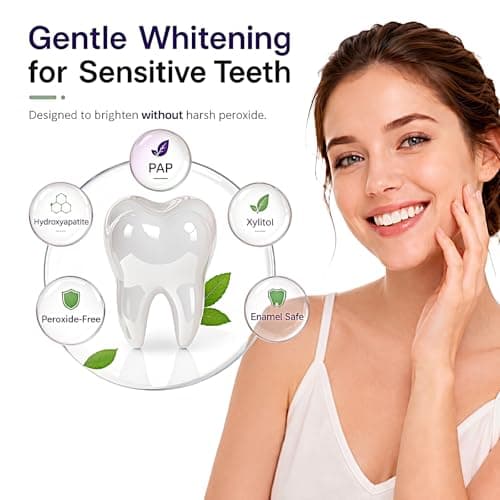 Purple Teeth Whitening Strips for Sensitive Teeth,Advanced Color Correction Technology,Enamel Safe No Peroxide,Gentle Purple Whitener Removes Yellow Stains,28 Strips (14 Treatments) - Thumbnail 4