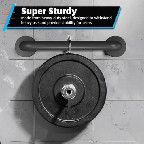 Wall Mounted Handrail Heavy Duty Industrial Stairs Grab Indoor Exterior Steps Deck Anti-Slip Metal Frame Pipe Hand Rail Outdoor Safety Bar Staircase Bars Handle for Elderly 32 Inch - Thumbnail 3